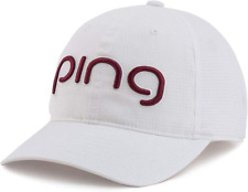 PING Ladies Aero Adjustable Golf Cap in Navy and White Moisture Wicking Headband