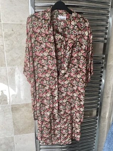 Gerry Weber 2 piece floral Skirt&Blouse skirt waist 32-34 L35 blouse p2p24” L28 - Picture 1 of 6