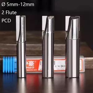 Ø 5mm-12mm PCD Tipped 2 Flute Router Bit Milling Cutter For Acrylic Aluminum CNC - Picture 1 of 10