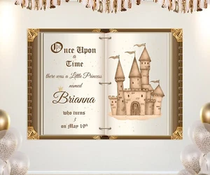 CUSTOM Once Upon a Time Princess Birthday Party Theme Fairytale Book Castle - Picture 1 of 4