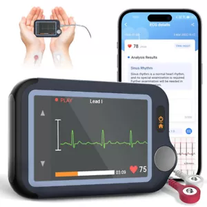 Mobile EKG ECG Monitor Touch Screen free App PC Report, AI-ECG analysis via App - Picture 1 of 15