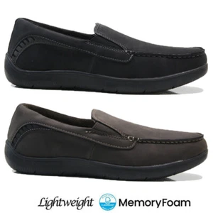MENS CASUAL SLIP ON MEMORY FOAM WALKING WORK LOAFERS MOCCASIN DRIVING SHOES SIZE - Picture 1 of 26