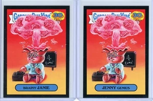 Garbage Pail Kids 30th Anniversary BRAINY JANIE/JENNY GENIUS Black Parallel 9A/B - Picture 1 of 1