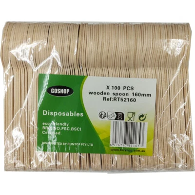 100-1700x Recycle Disposable Wooden Spoon Eco friendly Compostable Wedding Party - image 1 of 2