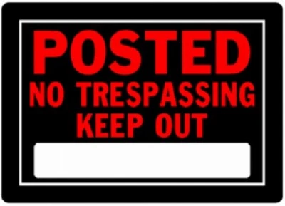 (24) 840141 10" x 14" Aluminum " POSTED NO TRESPASSING KEEP OUT " Signs - Image 1 of 4