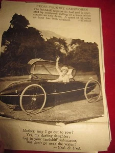  Vintage 1926 Newspaper Clip Cross Country Oarswomen Car - Picture 1 of 7