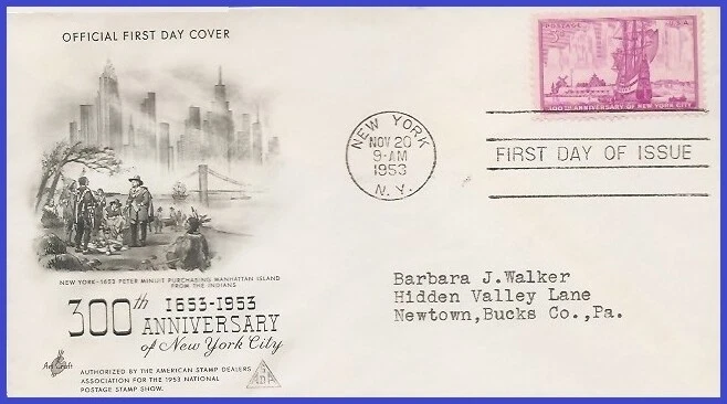 USA3 #1027 ADDR ARTCRAFT FDC   New York City - Image 1 of 1