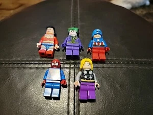 Lego Mini Figures Marvel DC Spiderman America Joker Wonder Woman Thor Lot - Picture 1 of 7