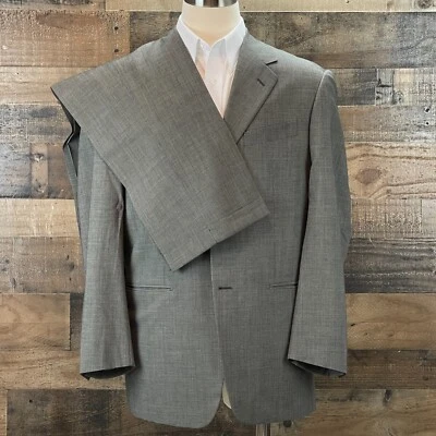 Pal Zileri Suit Wool Mens 42L 37W Gray Jacket Pants 2 Piece Set Italy FLAW - Image 1 of 4