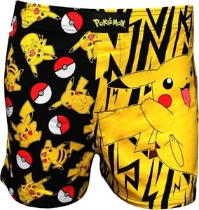 Pokemon Mens Pikachu Yellow Boxer Shorts Boxers Underwear New Small - Picture 1 of 6