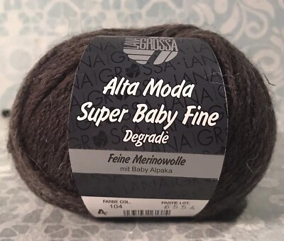 Lana Grossa Alta Moda Super Baby Fine Baby Alpaca Color 104 Brown Ball 25g 115m - Image 1 of 4