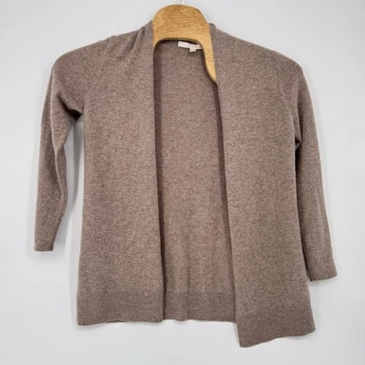 Nordstrom Collection 女式小号羊绒开放式开衫毛衣米色 — 第 1/4 张图片