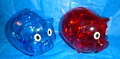 Coin Piggy Bank Plastic 4'' x 5'' Newfield National Bank Lot of 2 New - Image 1 of 4
