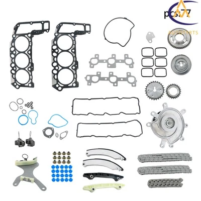 Timing Chain Kit Head Gasket Set Water Pump For Jeep Dodge Ram 1500 2005-2012 - Image 1 of 4