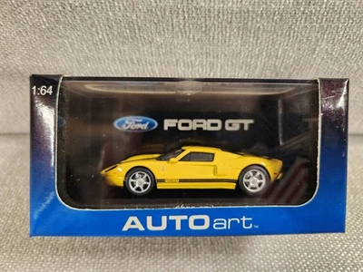 RARE AUTOART YELLOW & BLACK STRIPES 2004 FORD GT 1:64 DIECAST CAR NEW IN BOX - Image 1 of 4
