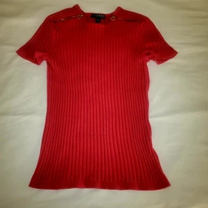 Ralph Lauren Ripppullover Kurzarm Oberteil Rot Damen Größe XL - Bild 1 von 2