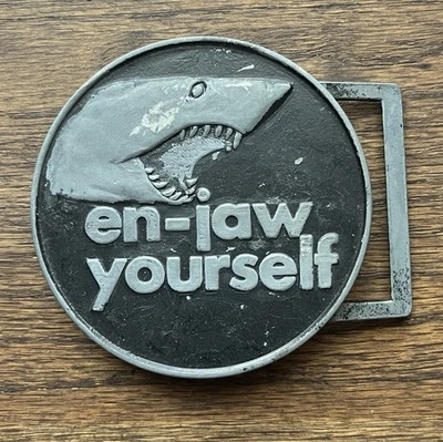 Hebilla de cinturón de colección En-Jaw Yourself, Enjaw, Shark, JAWS película años 70 Foto 1 de 4
