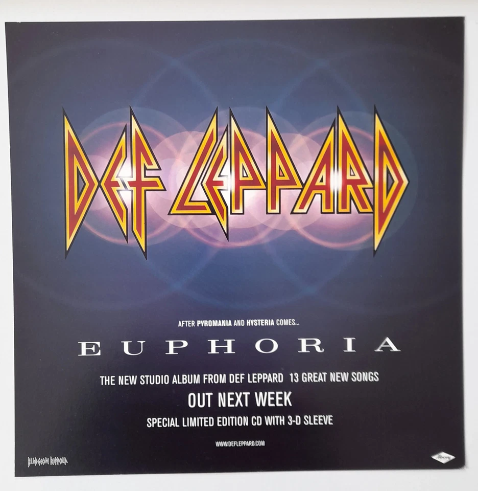 Def Leppard - Euphoria - Window Promo Card - Image 1 of 1