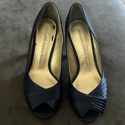 Adrianna Papell boutique Blue Satin Evening Pumps EUC Size 6  Worn Once - Image 1 of 4