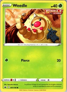 Weedle 001/198 Common Regular SWSH06: Chilling Reign NM - Picture 1 of 2