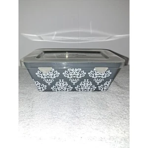 Temptations Gris y Blanco 14oz. Mini vajilla para horno con tapa - Imagen 1 de 6