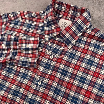 Camisa de franela polar negra Brooks Brothers Thom Browne para hombre XL a cuadros BB4 EE. UU. Foto 1 de 4