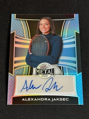 ALEXANDRA JAKSEC 2025 HOJA METAL MUJER DEL DEPORTE AZUL PRIZM 3/8 AUTO TENIS🔥🔥 Foto 1 de 2