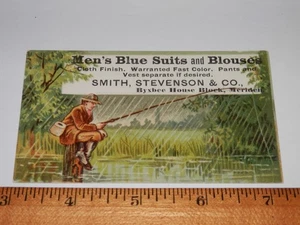 MERIDEN CT - ANUNCIO ERA 1880-1910 - TRAJES Y BLUSAS AZULES PARA HOMBRE - Imagen 1 de 2