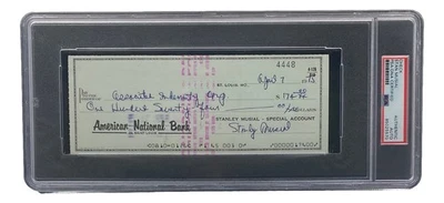 Stan Musial St. Louis Cardinals Signed  Bank Check PSA/DNA 85025570 - Image 1 of 4