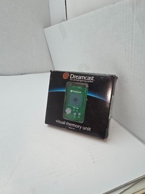 DAMAGED BUT WORKS Sega Dreamcast Clear Green VMU OEM Visual Memory Unit #K51