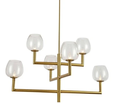 Lámpara de araña Dainolite NOR-326C-CLR Nora 6 luces 36" W - latón Foto 1 de 4