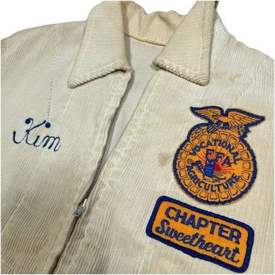 Chaqueta vintage para mujer FFA Sweetheart Future Farmers manchas de decoloración Foto 1 de 4