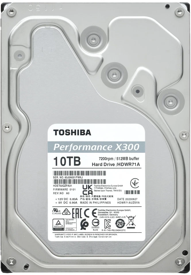 Toshiba X300 10TB Performance & Gaming 3.5-Inch Internal Hard Drive - Image 1 of 1