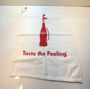 Vintage Coca-Cola Golf Handtuch von ProTowels etc. - klassischer roter Druck Sammlerstück - Bild 1 von 24