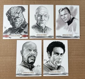 Star Trek 40th Anniversary Set 5 Artifex Portrait Karten mit 1 Villian - Bild 1 von 2
