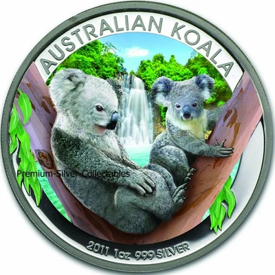 Australia Koala 2011!  ¡Monedas de plata pura de 1 onza serie .999 coloreadas!! Foto 1 de 4