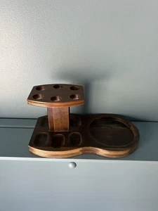 Vintage Mcm Walnut Pipe And Humidor Holder - Picture 1 of 12