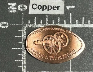 Colonial Williamsburg Virginia Cannon Elongated Pressed Smashed Souvenir Penny - Picture 1 of 2