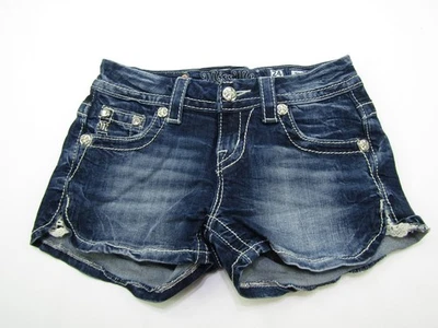 Pantalones Cortos Miss Me tiro medio para Mujer 24 Bejeweled Accent Farmgirl Daisy Dukes Cortos Foto 1 de 4
