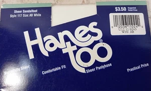 Pantimedias Hanes Too Sandalia Transparente Estilo 117 Blanco Talla AB De Colección 1994 Años 90 - Imagen 1 de 6