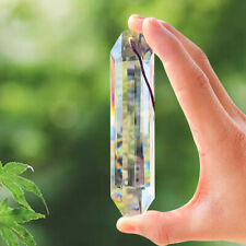 Fengshui Faceted Slender Crystal Hanging Prism Glass Chandelier Suncatcher Decor