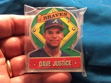 1991 Topps Stand-Ups Atlanta Braves #21 Dave Justice Rare Clear Issue w/ Candy!