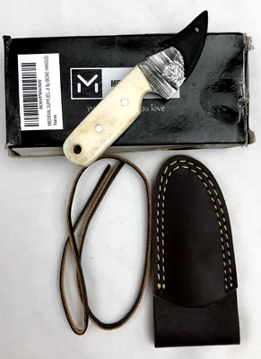 Navaja de bolsillo con mango de hueso Medieval Supplies con funda de cuero Foto 1 de 4