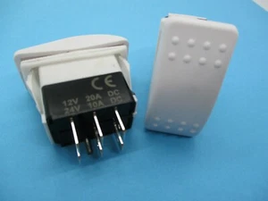 1pc Marine Momentary Rocker Switch DPDT 20A 12VDC (ON)OFF(ON) (replaces Carling) - Picture 1 of 6