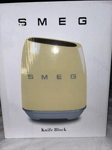 SMEG 7 Piece Stainless Steel Knife Block Set 6 Knives and Block - NEW - Picture 1 of 15