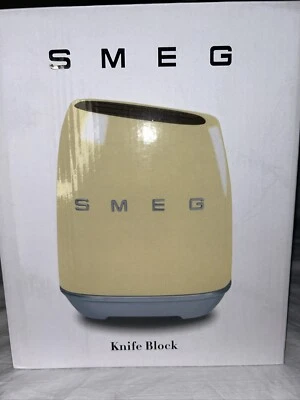 SMEG 7 Piece Stainless Steel Knife Block Set 6 Knives and Block - NEW - Image 1 of 4
