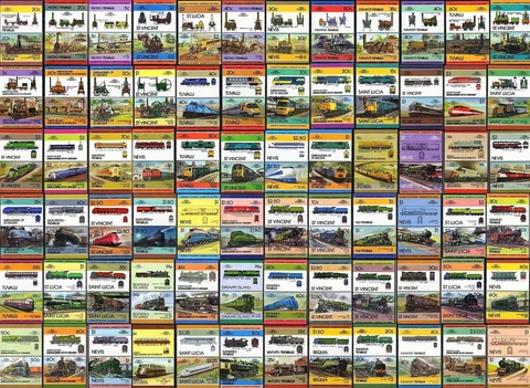 600 DIFFERENT Train/Railway/Railroad/Loco/Locomotive Mint MNH Stamp Collection Cover