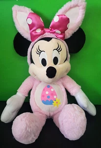 Disney Store Minnie Mouse Pink Easter Egg Bunny Ears  17" Plush Stuffed Animal - Picture 1 of 4
