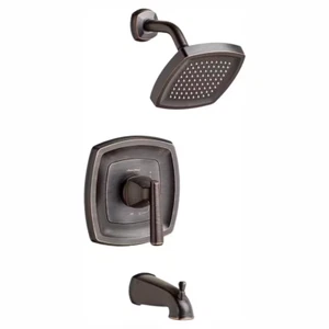 Kit de moldura de grifo de bañera y ducha Edgemere 1,8 GPM con 1 manija en bronce heredado - Imagen 1 de 1