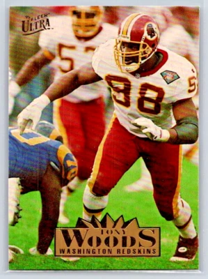 1995 Fleer Ultra Football - Tony Woods - Washington Redskins - Base - #345 - Image 1 of 2